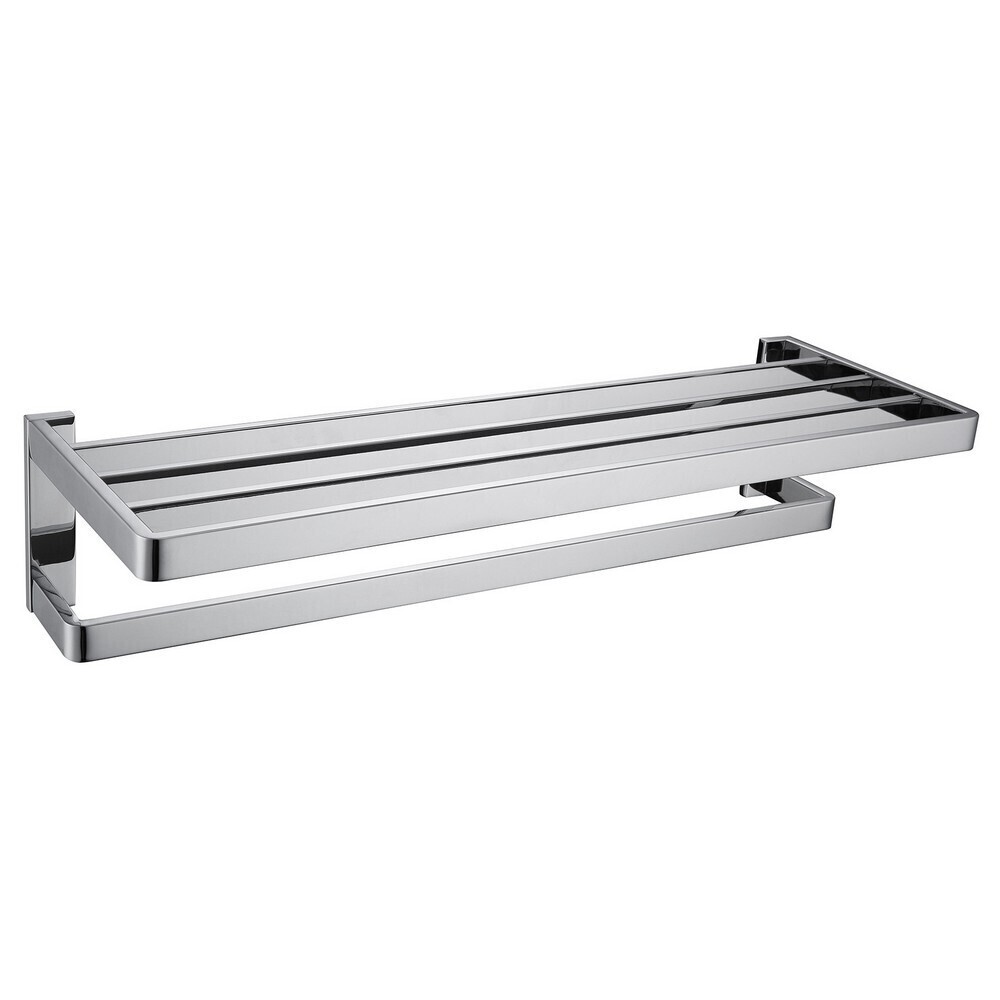 

Полка для полотенец Abber Westen 600х210 мм с дополнительной штангой на шуруп нержавеющая сталь хром (AA1758)