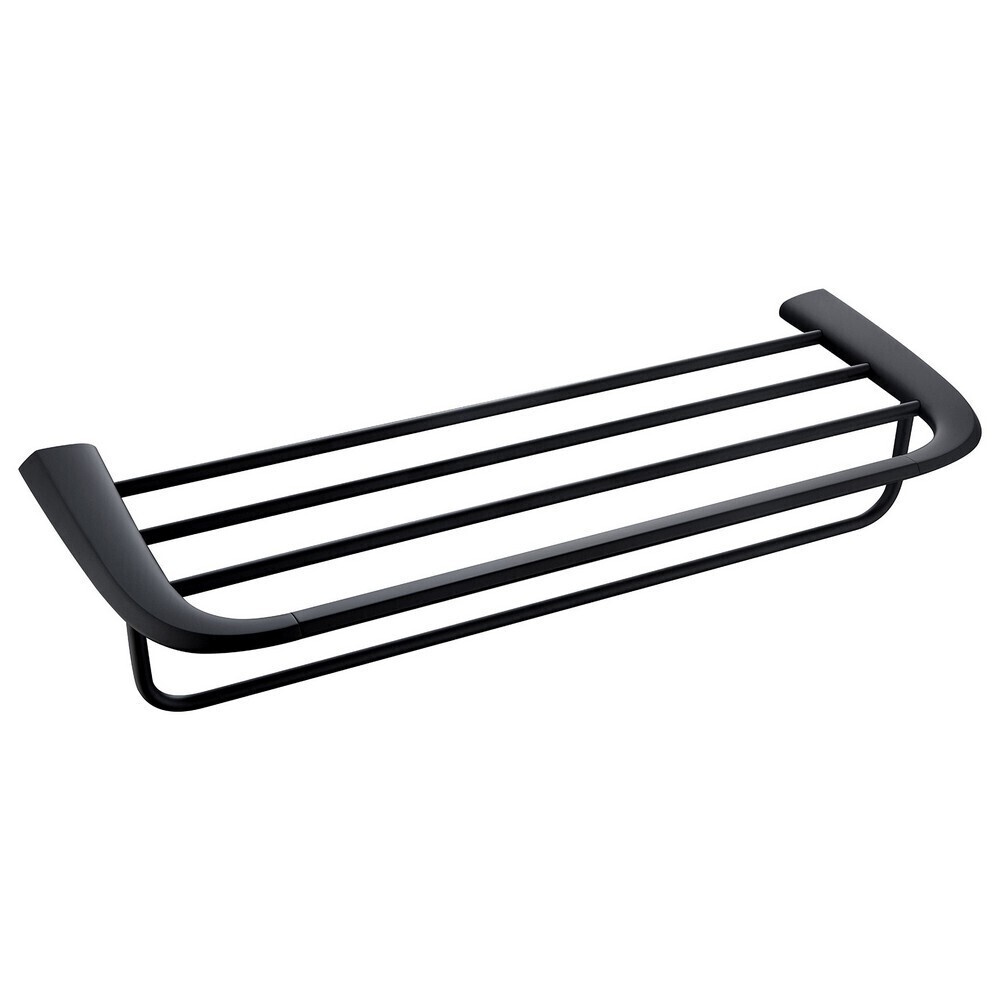 

Полка для полотенец Abber Nord 600х225 мм с дополнительной штангой на шуруп нержавеющая сталь черная матовая (AA1554B), Черный