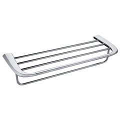 Изображение товара Полка для полотенец Abber Nord 600х225 мм с дополнительной штангой на шуруп нержавеющая сталь хром (AA1554)
