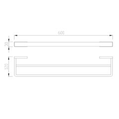 Полотенцедержатель Abber Westen 600 мм двойной на шуруп нержавеющая сталь золото матовое (AA1757G) - фото 2