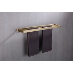 Полотенцедержатель Abber Westen 600 мм двойной на шуруп нержавеющая сталь золото матовое (AA1756G) - фото 3