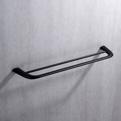 Полотенцедержатель Abber Nord 600 мм двойной на шуруп нержавеющая сталь черный матовый (AA1553B) - фото 4