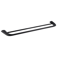 Изображение товара Полотенцедержатель Abber Nord 600 мм двойной на шуруп нержавеющая сталь черный матовый (AA1553B)