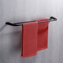 Полотенцедержатель Abber Nord 600 мм двойной на шуруп нержавеющая сталь черный матовый (AA1553B) - фото 3