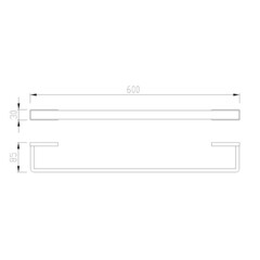 Полотенцедержатель Abber Westen 600 мм на шуруп нержавеющая сталь хром (AA1754) - фото 2