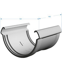 Соединение желоба Docke Lux пластиковое d140 мм шоколад RAL 8019 - фото 3