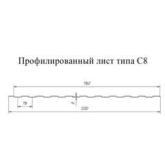 Профнастил С8 1,2х2 м 0,33 мм зеленый RAL 6005 - фото 3