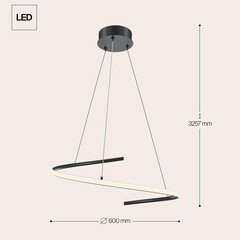Люстра светодиодная подвесная Maytoni Curve 31 Вт 3000-4000К 15,5 кв.м (MOD242PL-L33BK) - фото 4