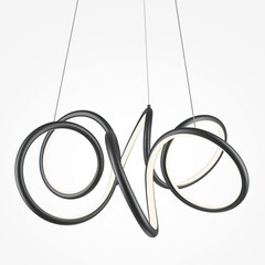 Люстра светодиодная подвесная Maytoni Curve 52 Вт 3000-4000К 26 кв.м (MOD241PL-L60BK) - фото 5