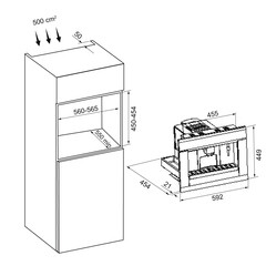 Кофемашина автоматическая встраиваемая Krona Onyx 45H coffee BL/BL черная - фото 2