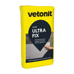 Изображение товара Клей для плитки/ керамогранита/ мозаики/ камня Vetonit Ultra fix серый класс C2 T S1 25 кг