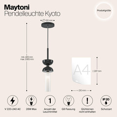 Светильник подвесной Maytoni Kyoto G9 28 Вт 2 кв.м черный IP20 (MOD178PL-01B) - фото 2