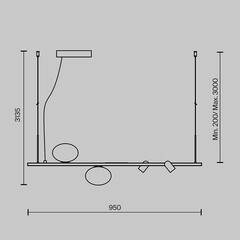 Светильник подвесной Maytoni Inversio G9 56 Вт 4 кв.м черный IP20 (MOD350PL-02BBS) - фото 2