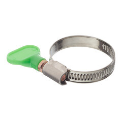 Изображение товара Хомут червячный обжимной 25-40 мм нержавеющая сталь с бабочкой