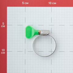 Хомут червячный обжимной 25-40 мм нержавеющая сталь с бабочкой - фото 2