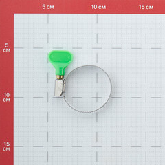 Хомут червячный обжимной 30-45 мм нержавеющая сталь с бабочкой - фото 2