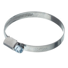 Хомут червячный обжимной 50-70 мм нержавеющая сталь (2 шт.) - фото 1