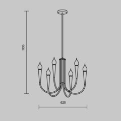 Люстра подвесная Freya Branches E14 240 Вт 18 кв.м (FR5253PL-06BS) - фото 2
