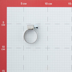 Хомут червячный обжимной 16-27 мм нержавеющая сталь - фото 2