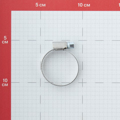 Хомут червячный обжимной 25-40 мм нержавеющая сталь - фото 2