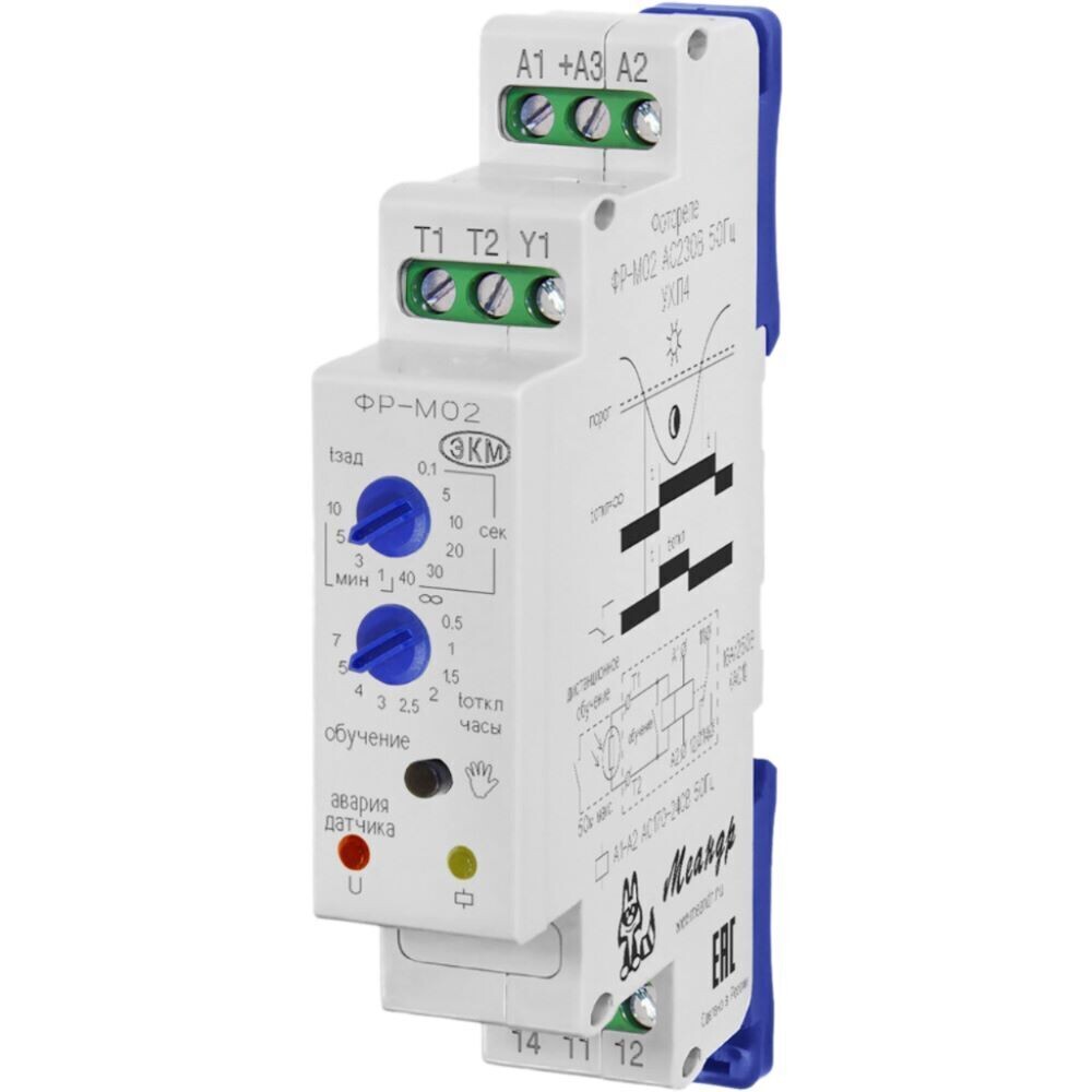 

Фотореле модульное Меандр ФР-М02 220 В 16 А с датчиком (3983467)