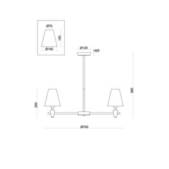 Люстра подвесная Freya Pietra E14 200 Вт 15 кв.м (FR5371CL-05BS) - фото 2