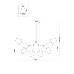 Люстра подвесная Freya Hats E14 240 Вт 18 кв.м (FR5370CL-06B) - фото 2
