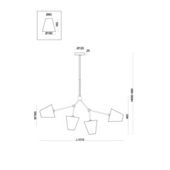 Люстра подвесная Freya Hats E14 160 Вт 15 кв.м (FR5370CL-04B) - фото 2