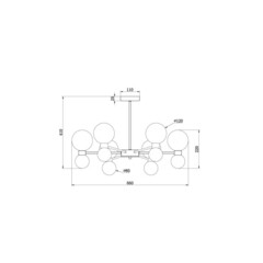 Люстра подвесная Freya Bony G9 300 Вт 22 кв.м (FR5394CL-12BS) - фото 2