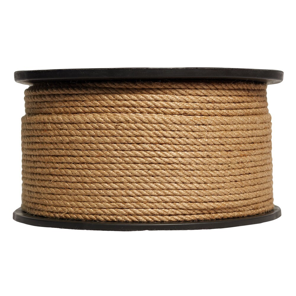 Шнур крученый джутовый 3 пряди бежевый d6 мм 200 м МДС