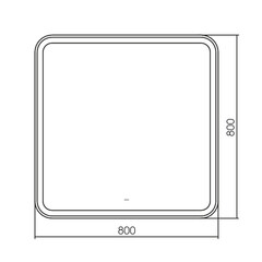 Зеркало с подсветкой квадратное 80х80 см бесконтактный сенсор Raval Gassi (GAS-8080_BS) - фото 3