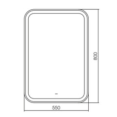 Зеркало с подсветкой прямоугольное 55х80 см бесконтактный сенсор Raval Gassi (GAS-5580_BS) - фото 2