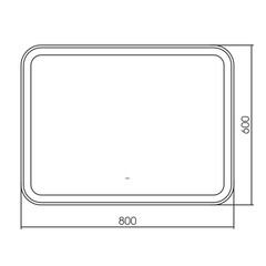 Зеркало с подсветкой прямоугольное 60х100 см бесконтактный сенсор Raval Toco Black (TOC-B60100_BK_U) - фото 2