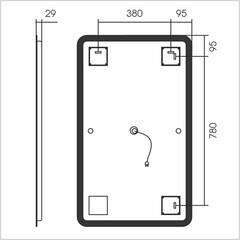 Зеркало с подсветкой прямоугольное 60х100 см бесконтактный сенсор Raval Posalet Black (POS-B60100_BK_U) - фото 3