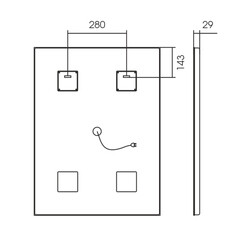 Зеркало с подсветкой прямоугольное 60х80 см с сенсорным включением Raval Frame (FRA-7080_BK_S) - фото 3