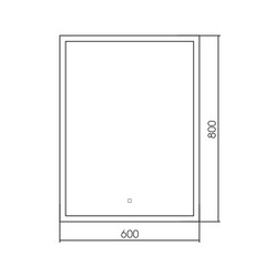 Зеркало с подсветкой прямоугольное 60х80 см с сенсорным включением Raval Frame (FRA-7080_BK_S) - фото 2