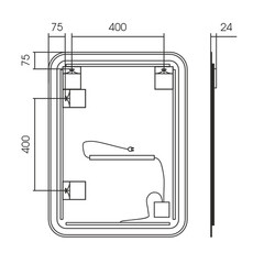 Зеркало с подсветкой прямоугольное 60х80 см с сенсорным включением Raval Gassi Mild (GAS-M6080_O_S) - фото 3