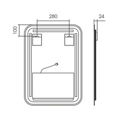 Зеркало с подсветкой прямоугольное 50х70 см с сенсорным включением Raval Gassi Mild C (GAS-M5070_O_S) - фото 3