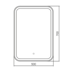Зеркало с подсветкой прямоугольное 50х70 см с сенсорным включением Raval Gassi Mild C (GAS-M5070_O_S) - фото 2