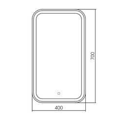 Зеркало с подсветкой прямоугольное 40х70 см с сенсорным включением Raval Gassi (GAS-4070_S) - фото 2
