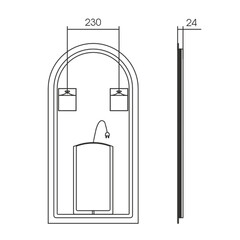 Зеркало с подсветкой овальное 40х80 см с сенсорным включением Silver Mirrors Santi (LED-00003103) - фото 3