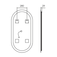 Зеркало с подсветкой овальное 60х120 см с сенсорным включением с подогревом Silver Mirrors Alana (LED-00003100) - фото 3