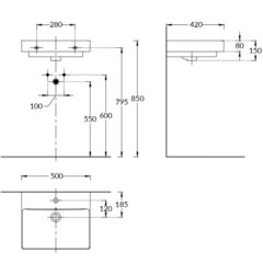 Раковина Kerama Marazzi Pro 50 см подвесная белая (PROR_wb_50/KMPRWb50GWh1) - фото 9