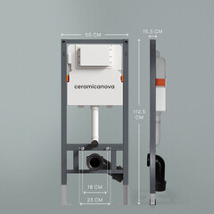 Инсталляция Ceramicanova Balance для подвесного унитаза без кнопки (CN121001) - фото 12