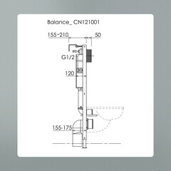 Инсталляция Ceramicanova Balance для подвесного унитаза без кнопки (CN121001) - фото 2