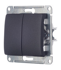 Выключатель Systeme Electric Glossa двухклавишный встраиваемый антрацит (GSL000751) - фото 2