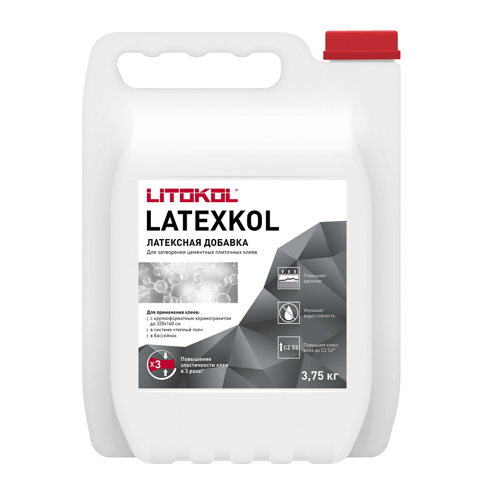 

Добавка для цементных клеев латексная Litokol Latexkol 3,75 кг