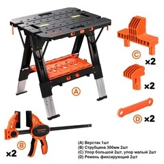 Верстак-козлы Pony Jorgensen 890 мм складные со струбцинами - фото 2