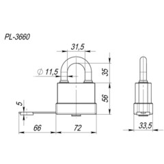 Замок навесной Fuaro PL-WEATHER-3660 - фото 2
