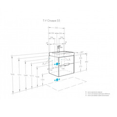 Тумба под раковину Aquaton Оливия 55 см подвесная белая (1A254201OL010) - фото 2